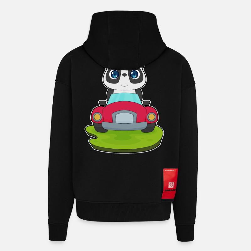 Voiture Panda - Veste à capuche bio épaisse oversize fabriqué en UE - SOLID BLACK