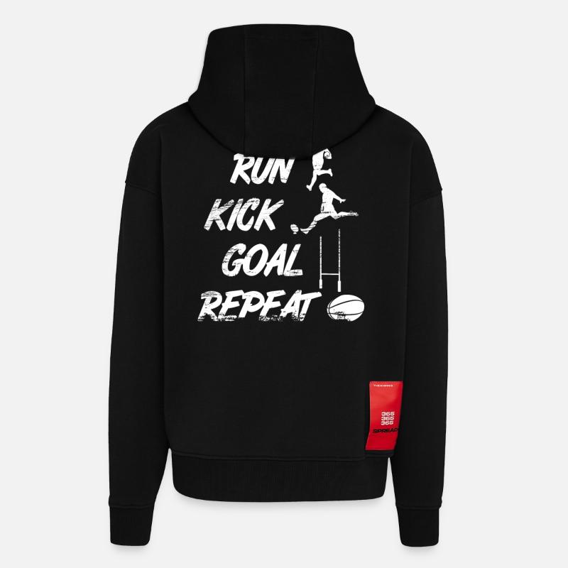 Rugbyspieler Routine - Zip Hoodie - made by SPREAD - SOLID BLACK