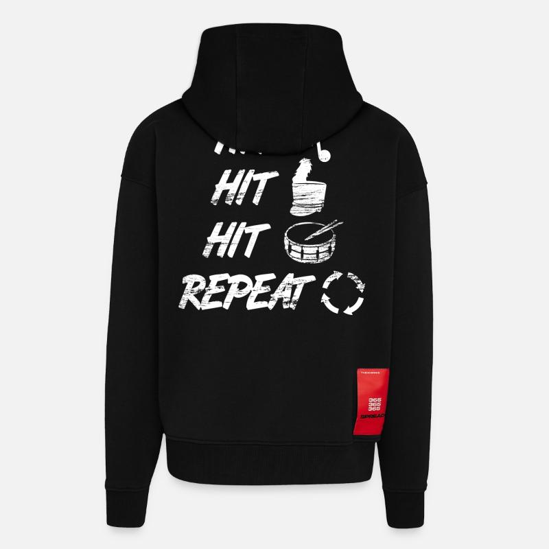 Snare Drums Spruch - Zip Hoodie - made by SPREAD - SOLID BLACK