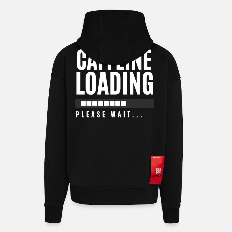 Caffeine Loading Please Wait - Zip Hoodie - made by SPREAD - SOLID BLACK