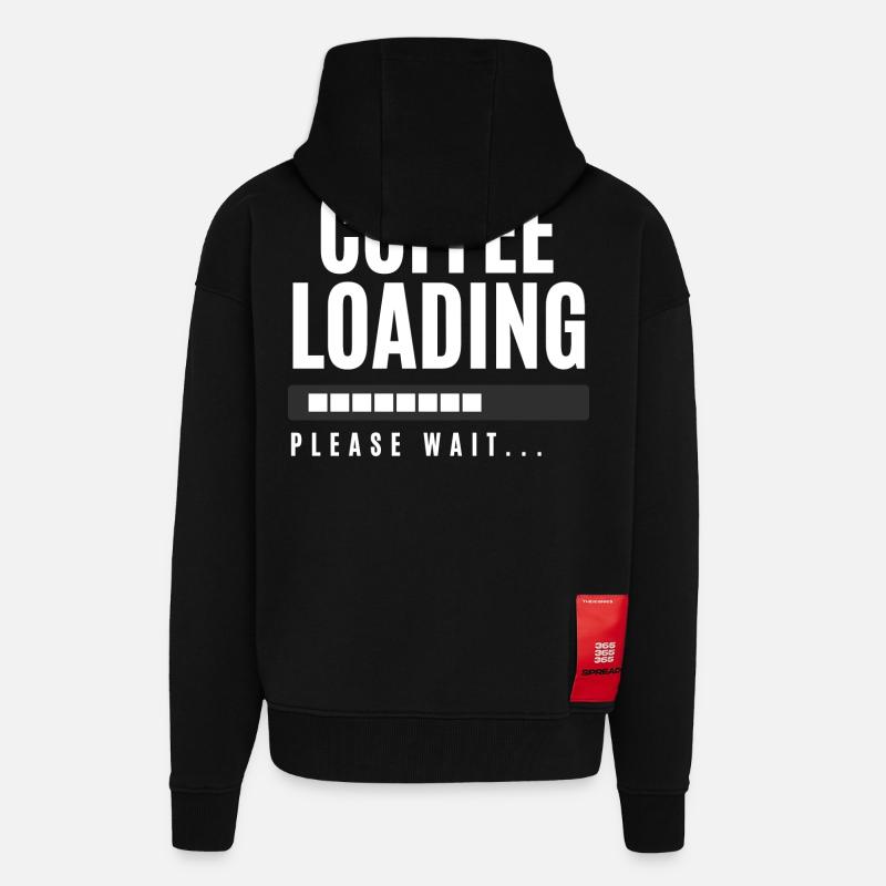 Kaffee wird geladen Bitte warten - Zip Hoodie - made by SPREAD - SOLID BLACK