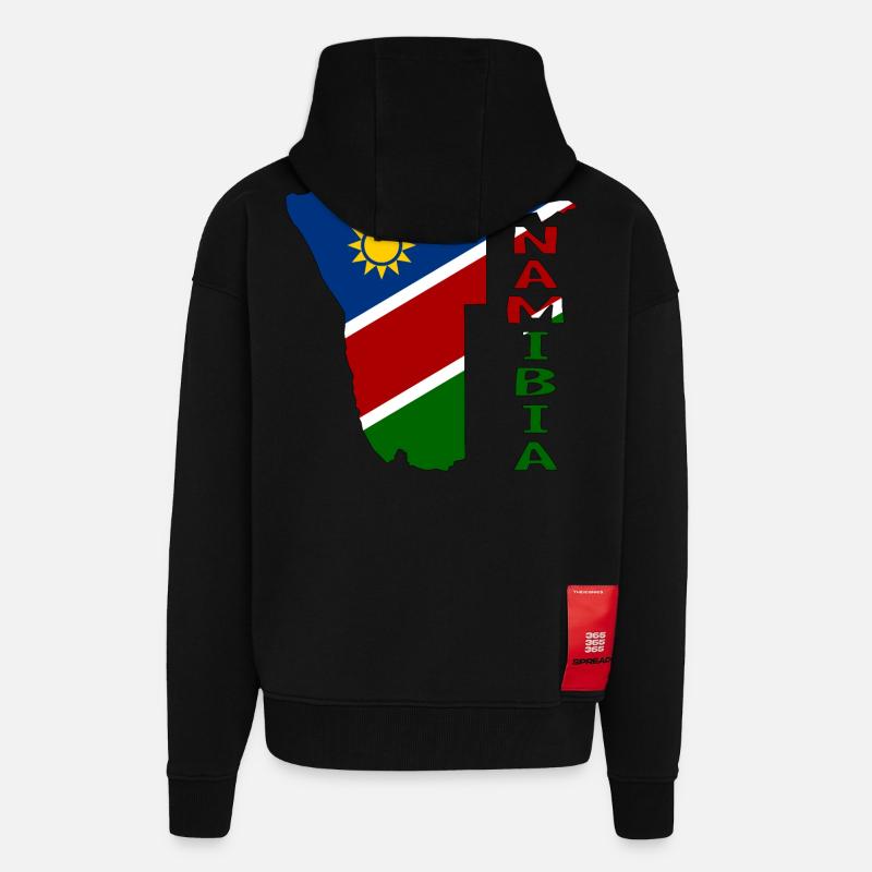 Namibia Map Flag - Zip Hoodie - made by SPREAD - SOLID BLACK