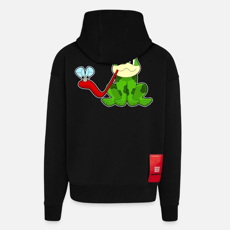Frosch Fliege - Zip Hoodie - made by SPREAD - SOLID BLACK