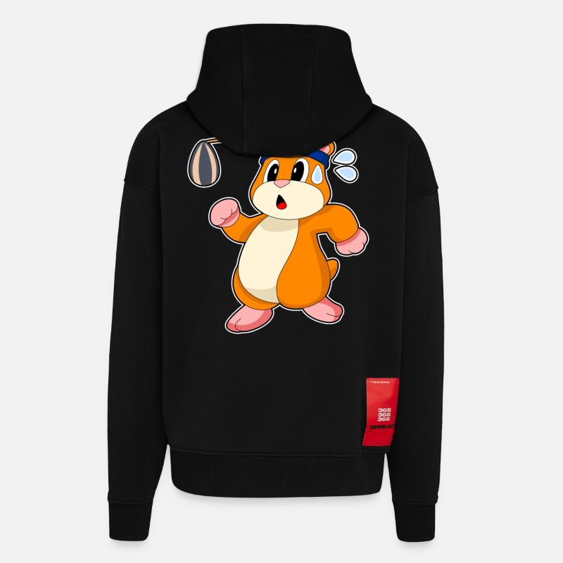 Hamster Samen - Zip Hoodie - made by SPREAD - SOLID BLACK