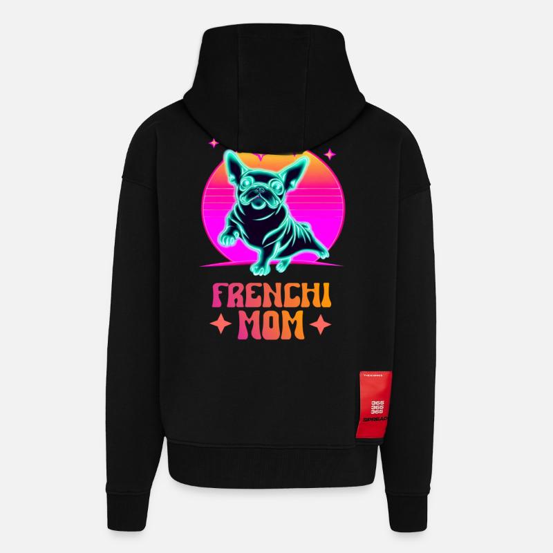 Frenchie Mom - Zip Hoodie - made by SPREAD - SOLID BLACK