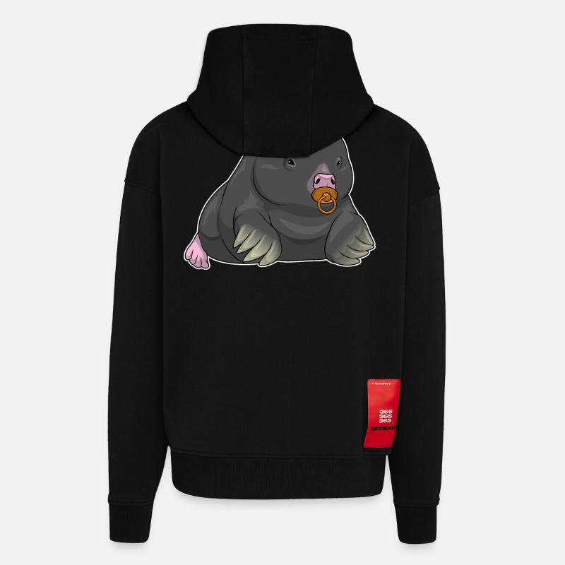 Maulwurf Schnuller - Zip Hoodie - made by SPREAD - SOLID BLACK
