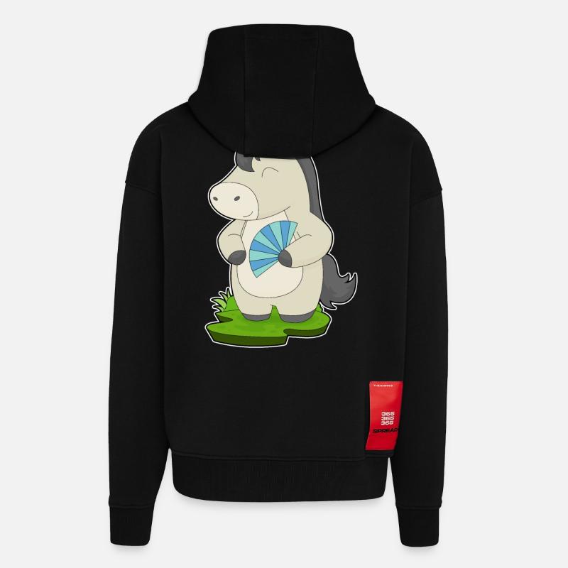 Pferd Handventilator - Zip Hoodie - made by SPREAD - SOLID BLACK