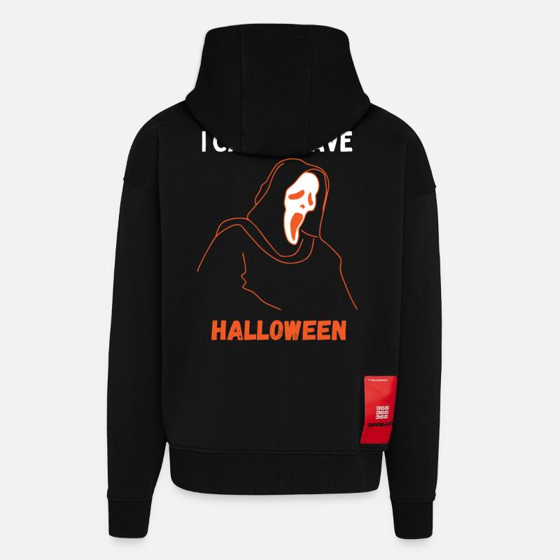 I Can't I Have Halloween - Veste à capuche bio épaisse oversize fabriqué en UE - SOLID BLACK