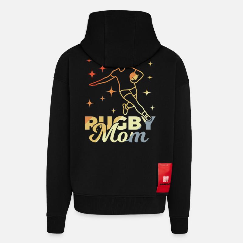 Rugby Mom - Zip Hoodie - made by SPREAD - SOLID BLACK