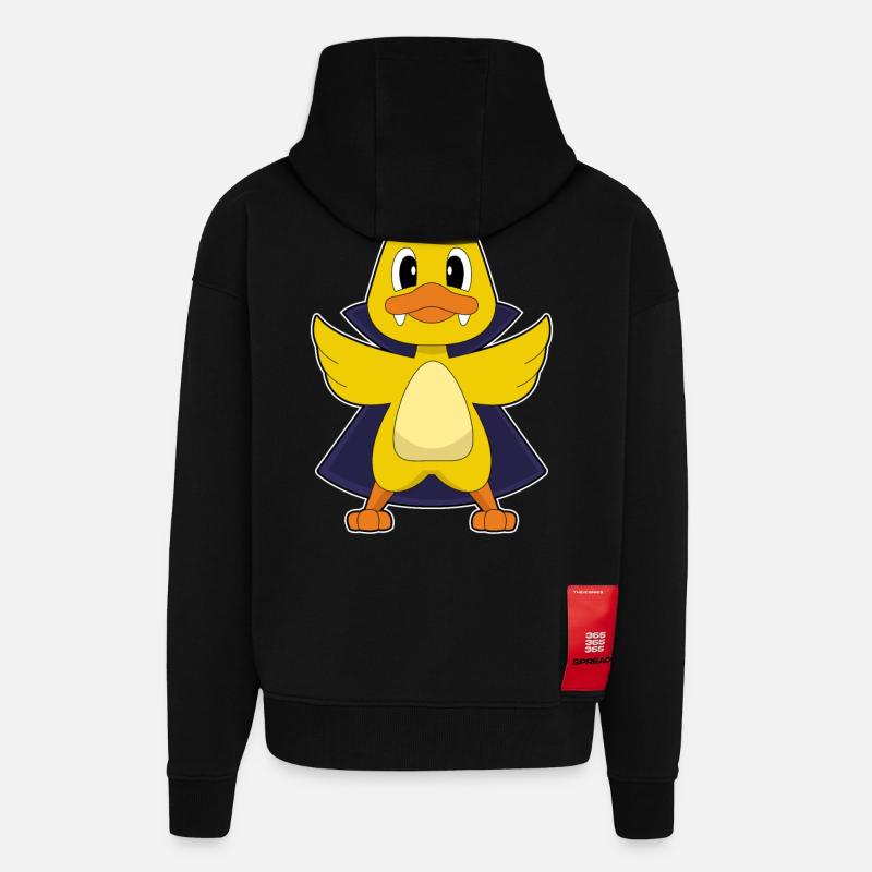 Duck Vampire - Zip Hoodie - made by SPREAD - SOLID BLACK