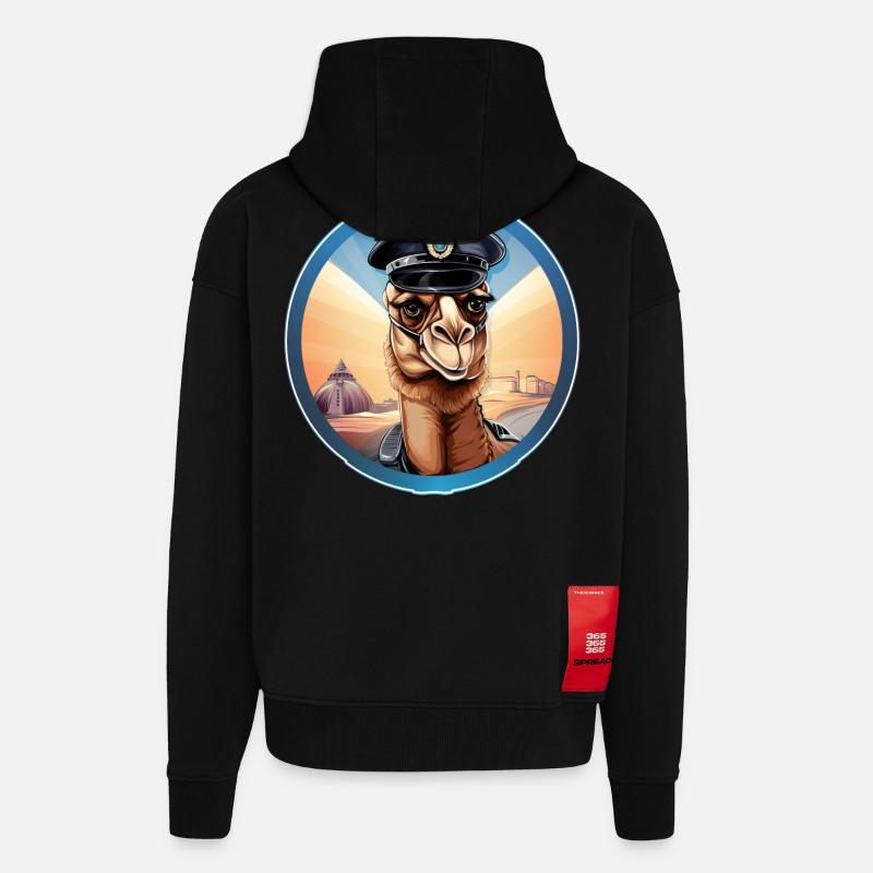 Polizei Kamel - Zip Hoodie - made by SPREAD - SOLID BLACK