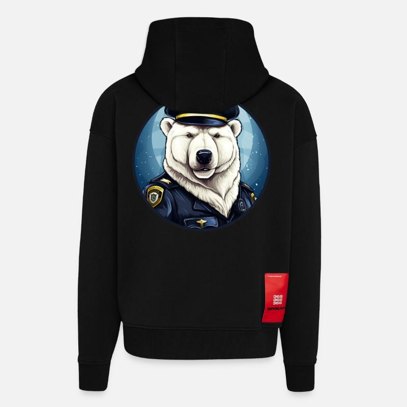 Eisbären Polizei - Zip Hoodie - made by SPREAD - SOLID BLACK