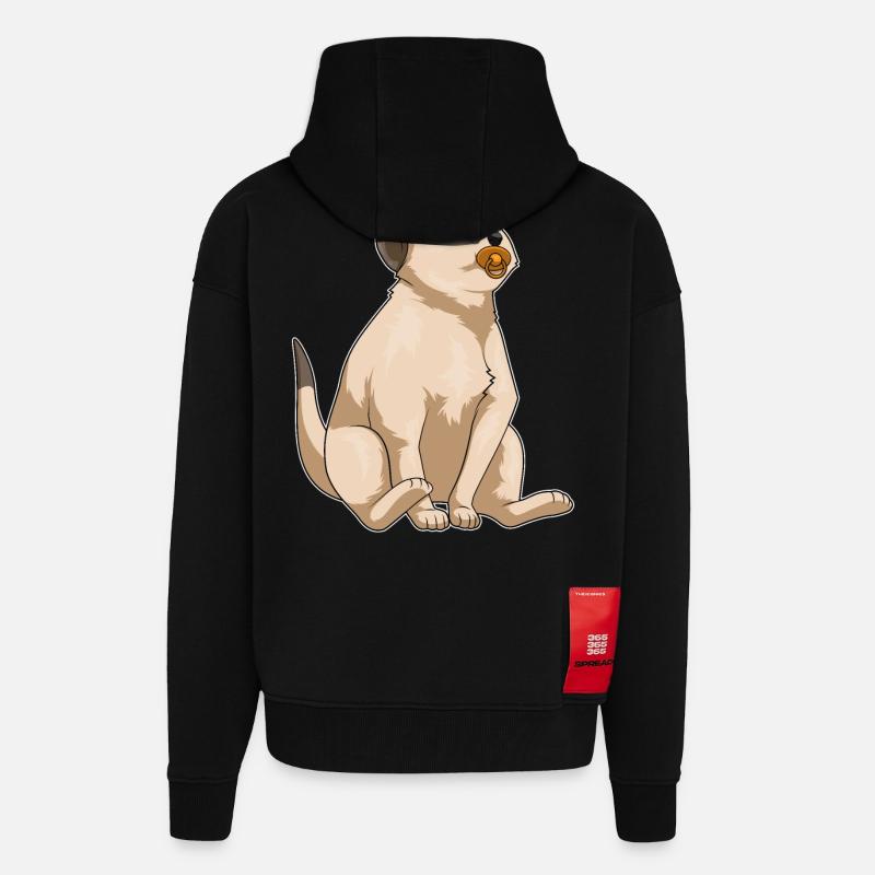 Erdmännchen Baby Schnuller - Zip Hoodie - made by SPREAD - SOLID BLACK
