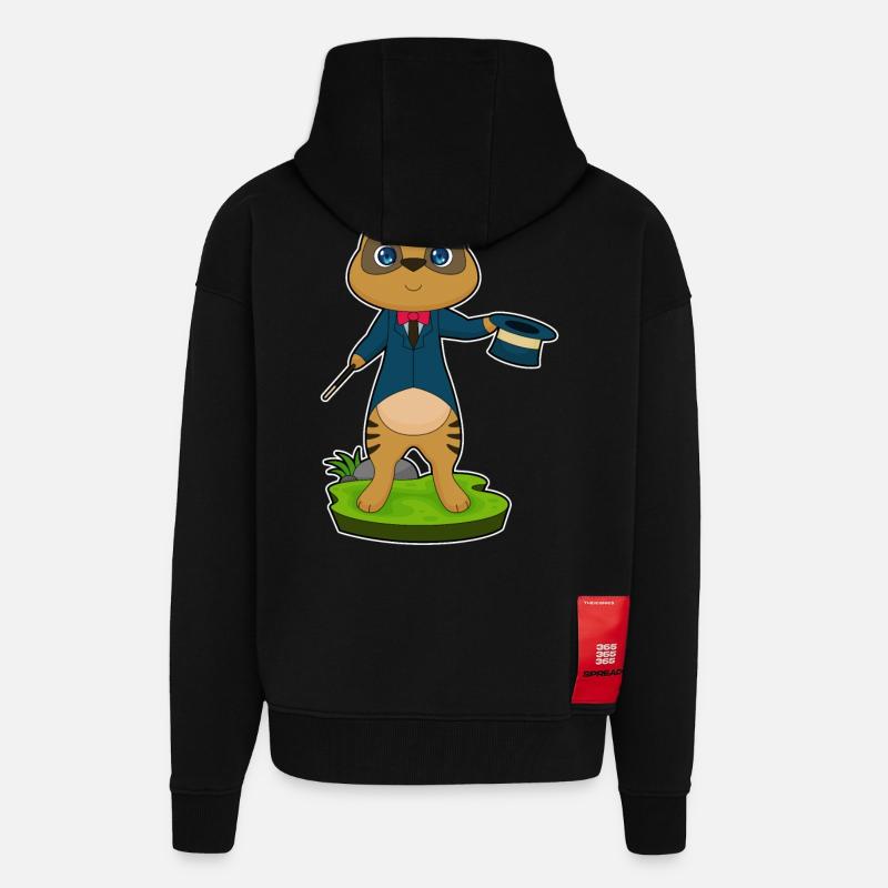 Baguette de sorcier suricate - Veste à capuche bio épaisse oversize fabriqué en UE - SOLID BLACK