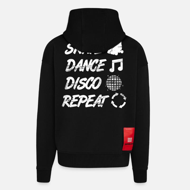 Discothèque de patin à roulettes - Veste à capuche bio épaisse oversize fabriqué en UE - SOLID BLACK