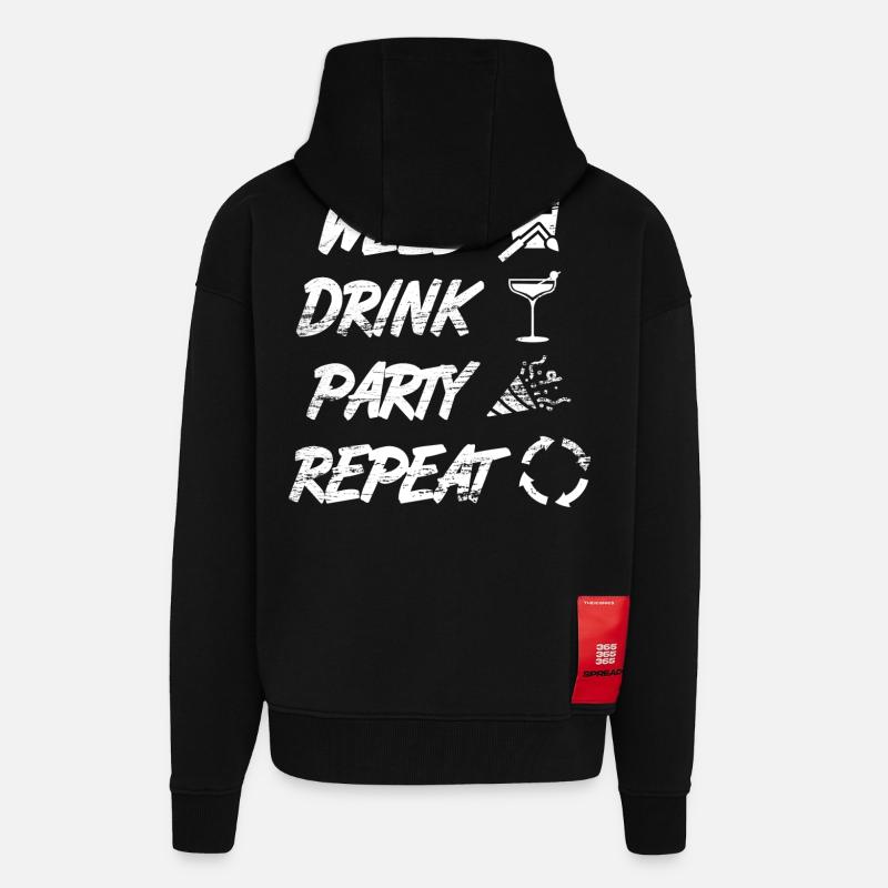 welding, drinking, celebrating, repeating - Zip Hoodie - made by SPREAD - SOLID BLACK