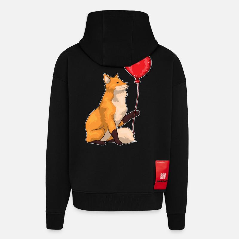 Fuchs Luftballon - Zip Hoodie - made by SPREAD - SOLID BLACK