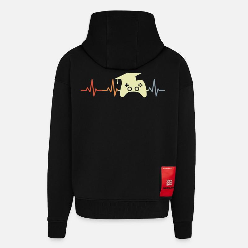 Spielprogrammierer Herzschlag - Zip Hoodie - made by SPREAD - SOLID BLACK