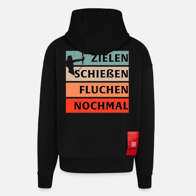 Bogen Bogenschießen - Zip Hoodie - made by SPREAD - SOLID BLACK