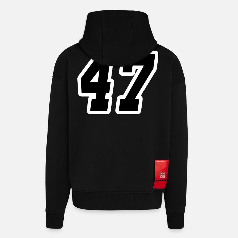 Nummer siebenundvierzig 47 - Zip Hoodie - made by SPREAD - SOLID BLACK