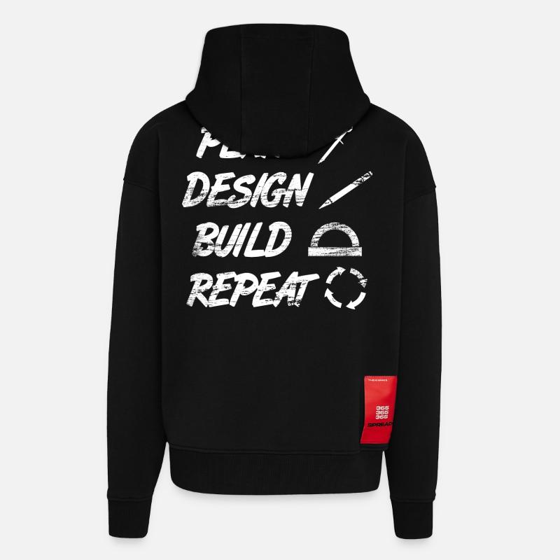 Routine de l’architecte - Veste à capuche bio épaisse oversize fabriqué en UE - SOLID BLACK