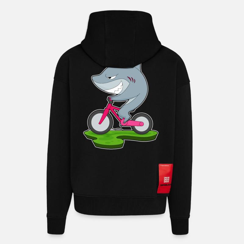 Vélo Shark - Veste à capuche bio épaisse oversize fabriqué en UE - SOLID BLACK