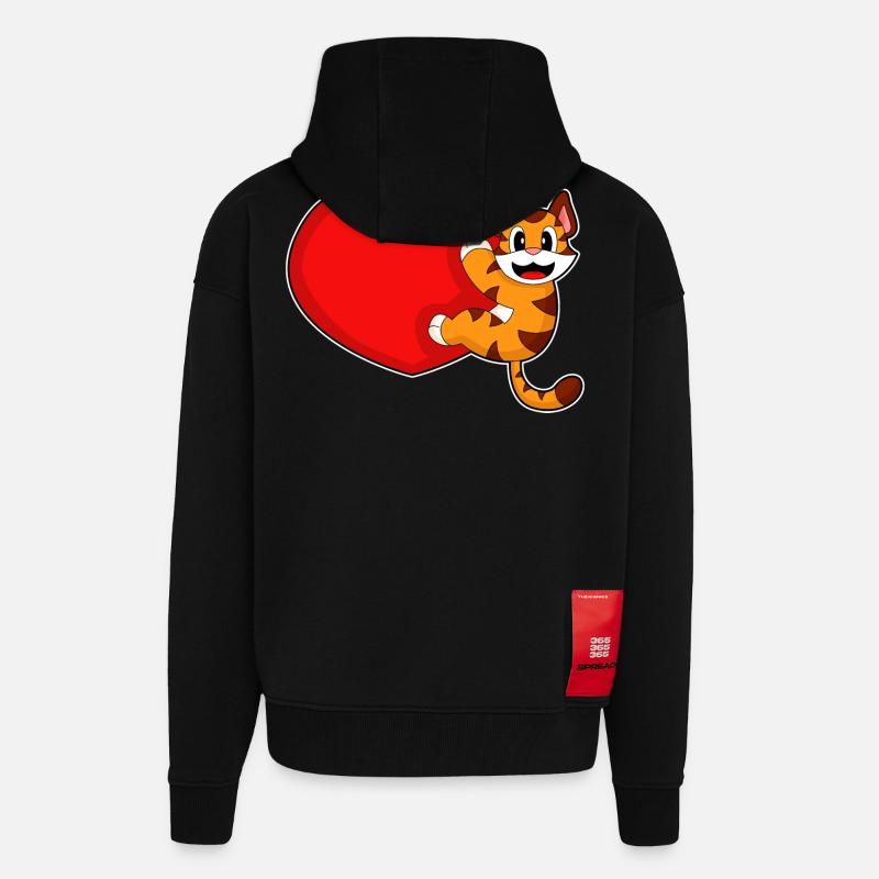 Tiger Herz - Zip Hoodie - made by SPREAD - SOLID BLACK