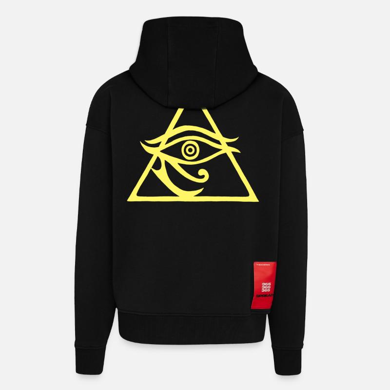 Die Pyramide des Gottes Horus - Zip Hoodie - made by SPREAD - SOLID BLACK