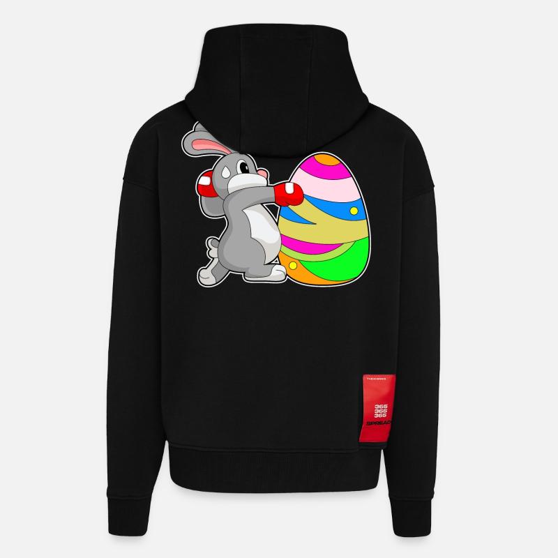 Bunny Easter Boxes - Zip Hoodie - made by SPREAD - SOLID BLACK