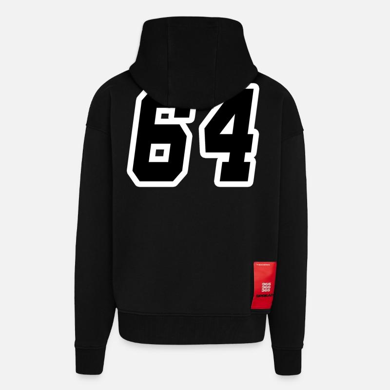 Nummer vierundsechzig 64 - Zip Hoodie - made by SPREAD - SOLID BLACK