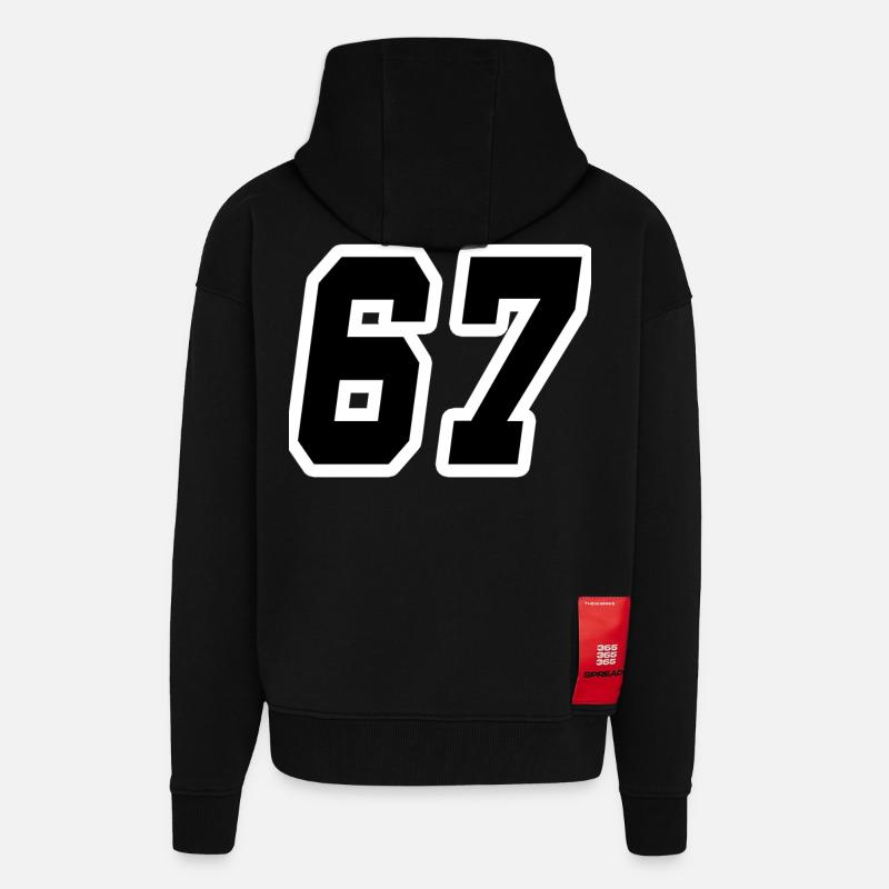Nummer siebenundsechzig 67 - Zip Hoodie - made by SPREAD - SOLID BLACK