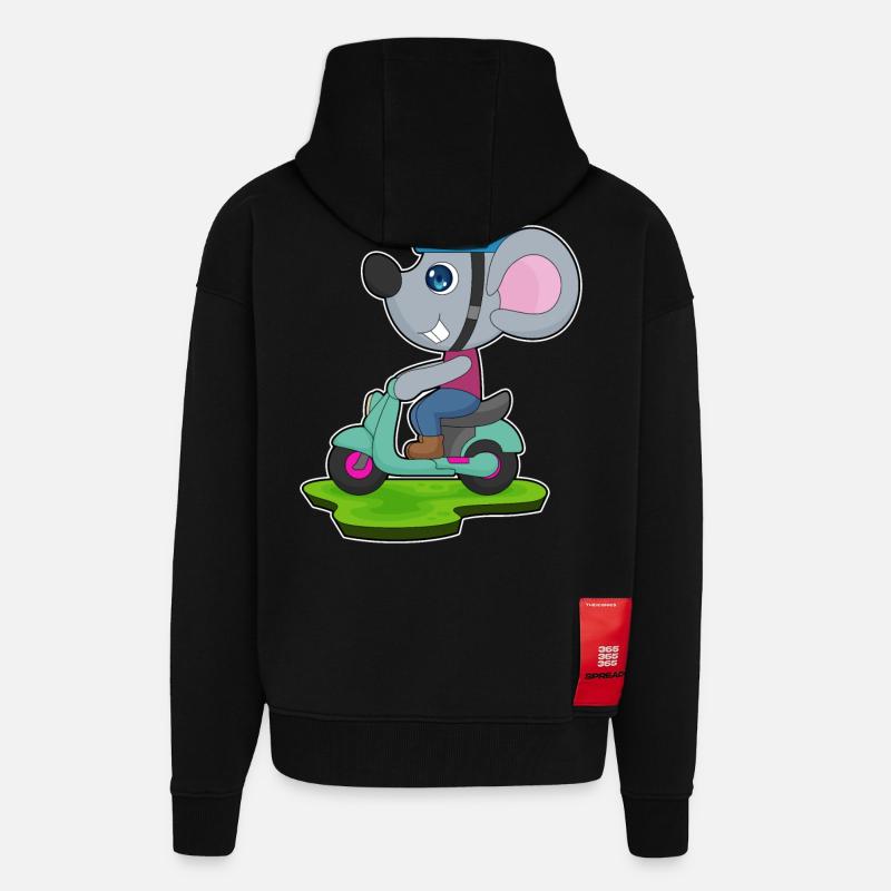 Maus Motorrad - Zip Hoodie - made by SPREAD - SOLID BLACK