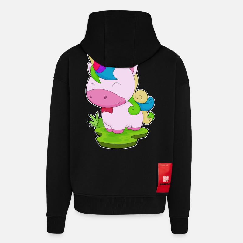 Einhorn Fliege - Zip Hoodie - made by SPREAD - SOLID BLACK