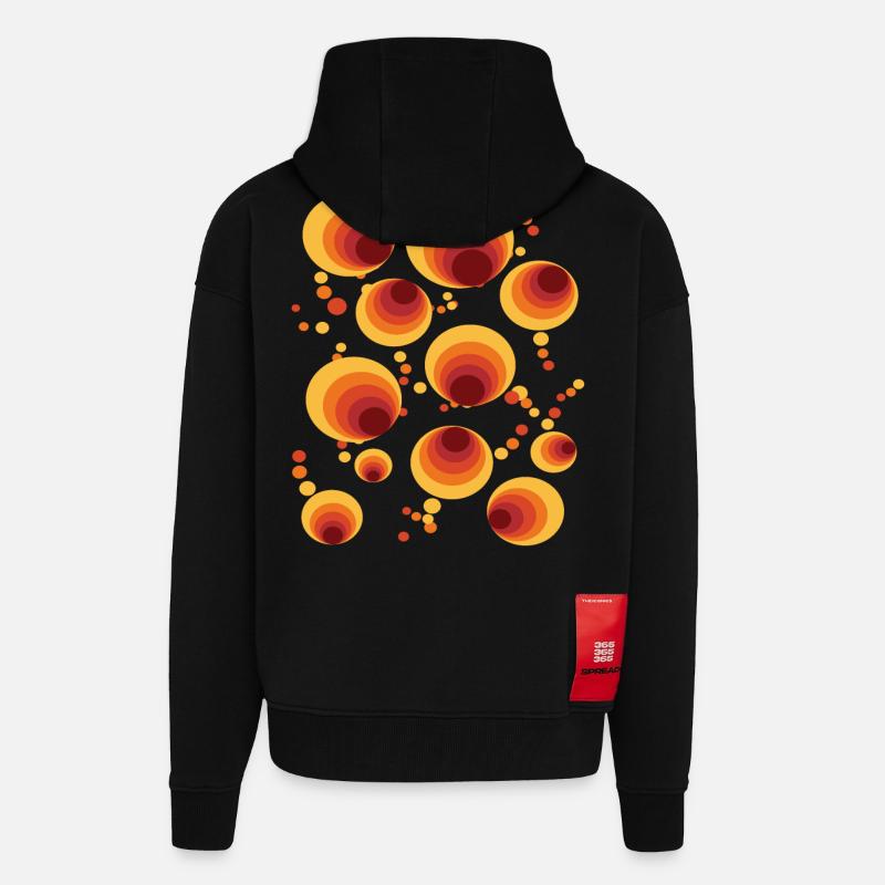 Abstraktes Polka Dots Kreismuster - Zip Hoodie - made by SPREAD - SOLID BLACK