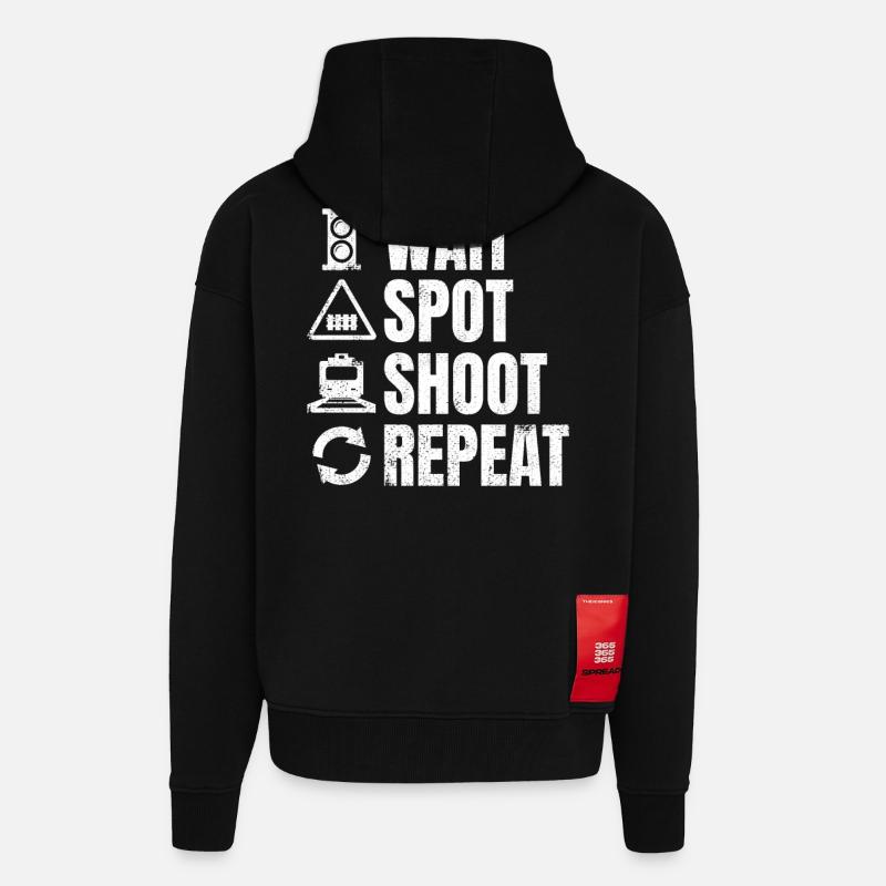 Trainspotter Zeitplan - Zip Hoodie - made by SPREAD - SOLID BLACK