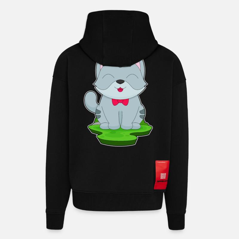 Arc de chat - Veste à capuche bio épaisse oversize fabriqué en UE - SOLID BLACK