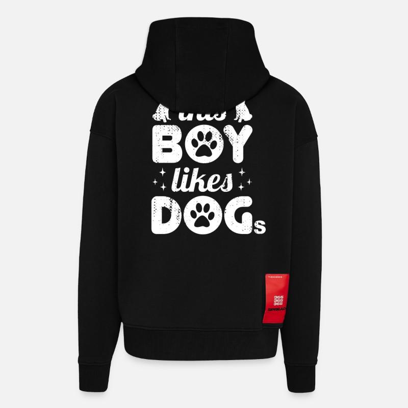 Dieser Junge mag Hunde - Zip Hoodie - made by SPREAD - SOLID BLACK