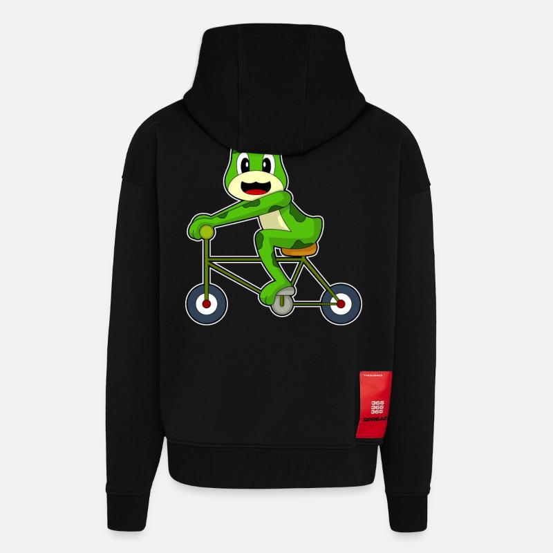 Vélo grenouille - Veste à capuche bio épaisse oversize fabriqué en UE - SOLID BLACK
