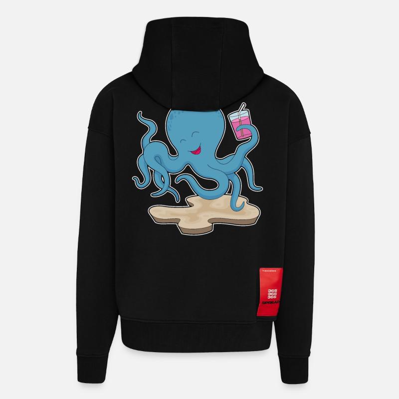 Krake Saft - Zip Hoodie - made by SPREAD - SOLID BLACK