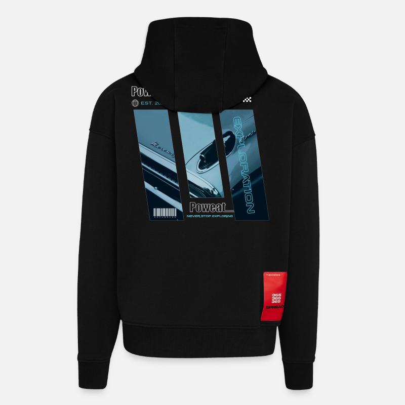 Never Stop Exploring - Zip Hoodie - made by SPREAD - SOLID BLACK
