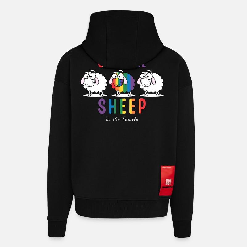 Das bunte Schaf - Zip Hoodie - made by SPREAD - SOLID BLACK