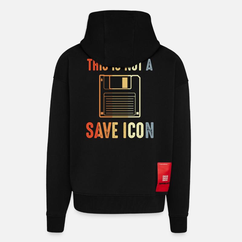 This is not a save icon - Zip Hoodie - made by SPREAD - SOLID BLACK