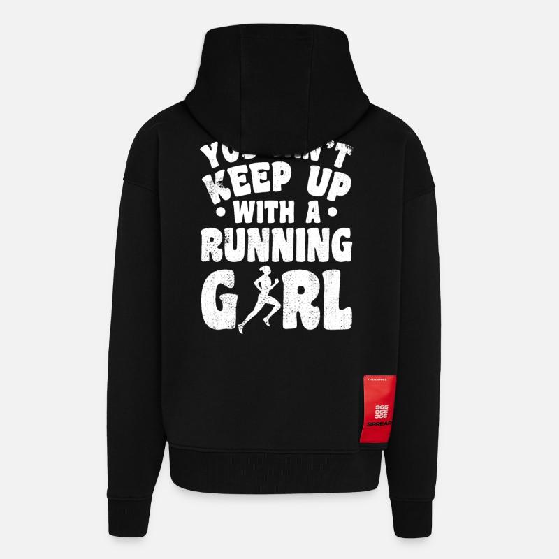Laufendes Mädchen - Zip Hoodie - made by SPREAD - SOLID BLACK