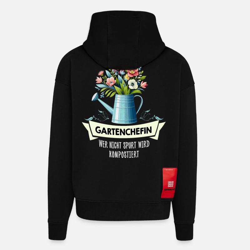 Gartenchefin Gartenarbeit Gärtnerin - Zip Hoodie - made by SPREAD - SOLID BLACK
