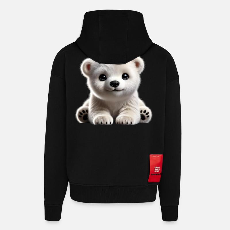 Niedliches Eisbärenjunges-Design - Zip Hoodie - made by SPREAD - SOLID BLACK