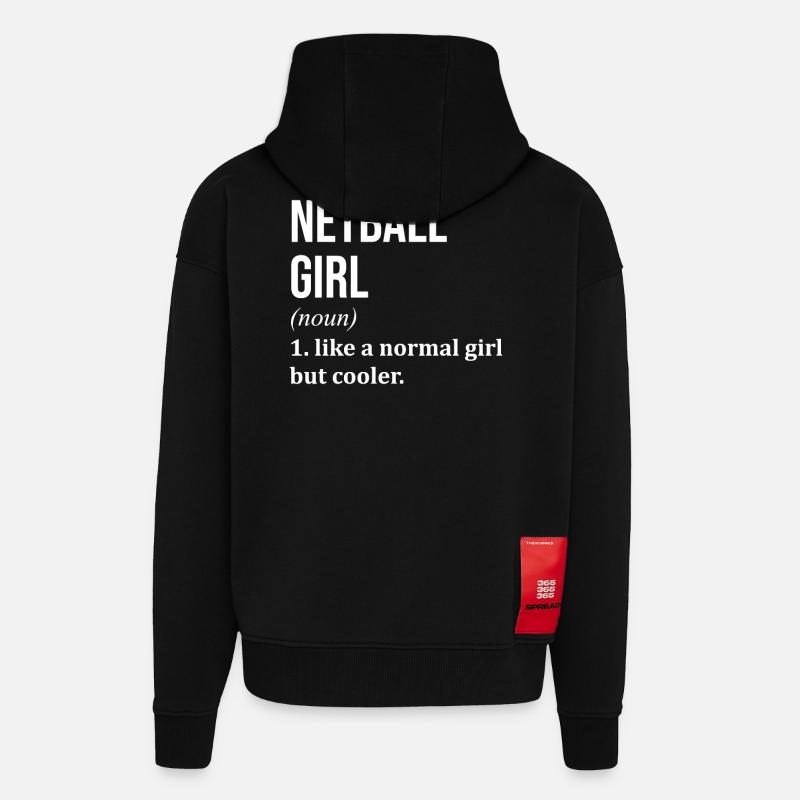 Netball - Veste à capuche bio épaisse oversize fabriqué en UE - SOLID BLACK