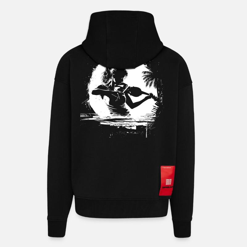 Weiblicher Violinist - Zip Hoodie - made by SPREAD - SOLID BLACK