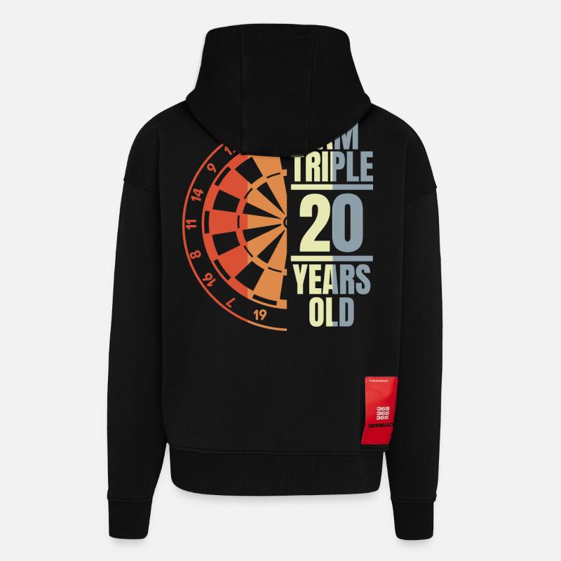 Fléchettes Papi - Veste à capuche bio épaisse oversize fabriqué en UE - SOLID BLACK