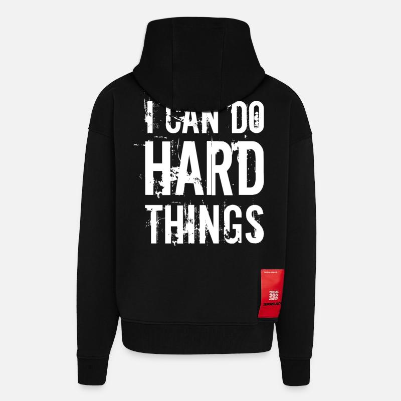 I can do hard things - Zip Hoodie - made by SPREAD - SOLID BLACK