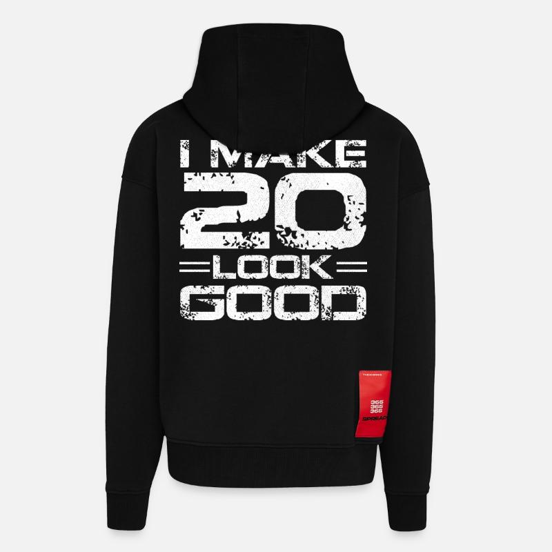 I make 20 look good - Zip Hoodie - made by SPREAD - SOLID BLACK